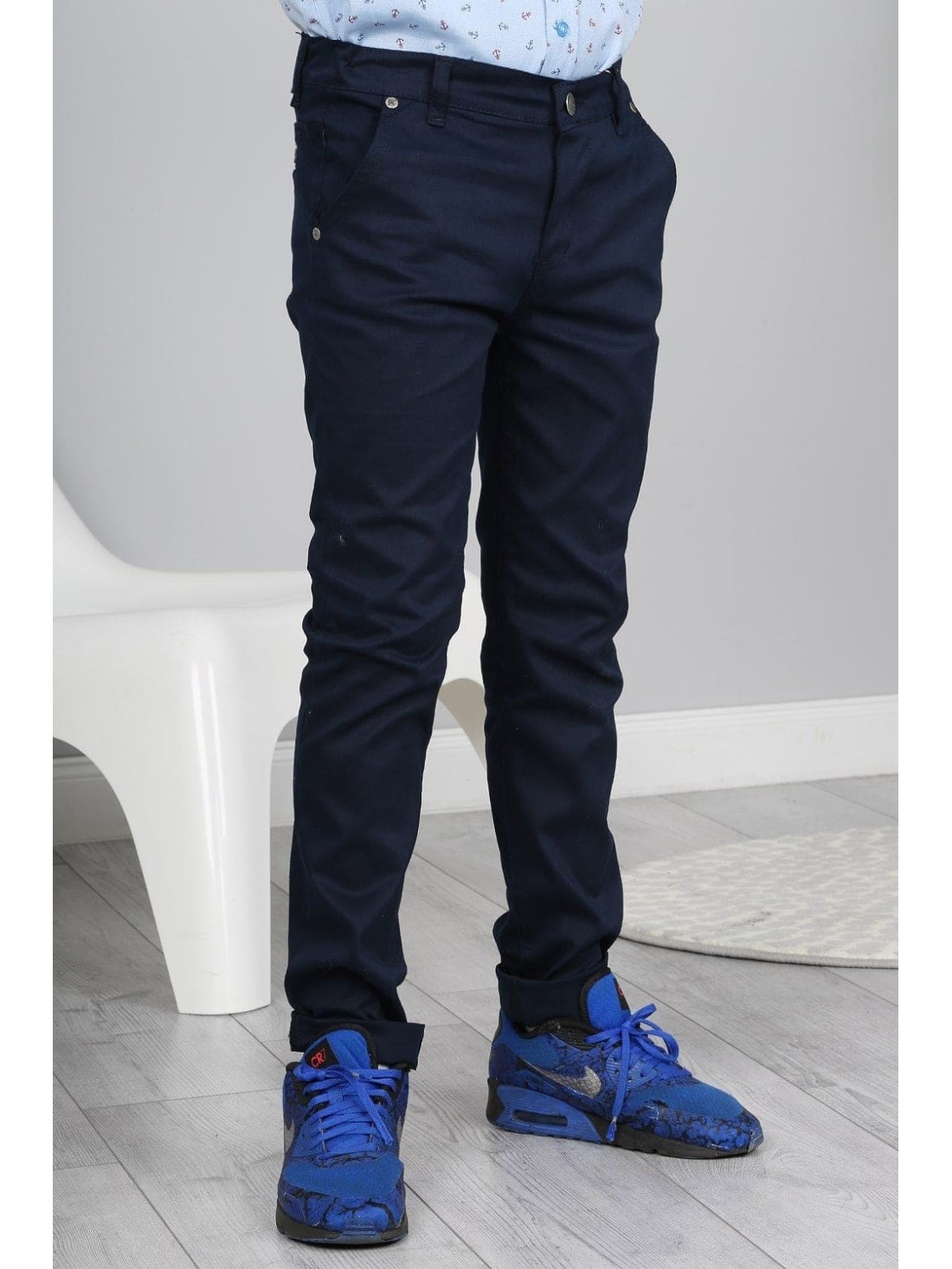 Navy blue trousers NDZ116 - Online store - Boutique